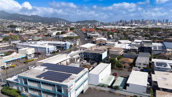 an aerial view of a city