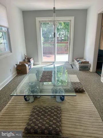 a room with a large window