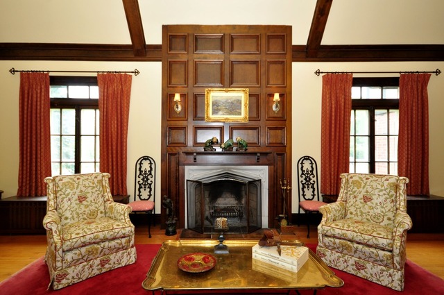 85 Akenside Road Riverside, IL 60546 - Photo 7 of 24 a living room with furniture and a fireplace
