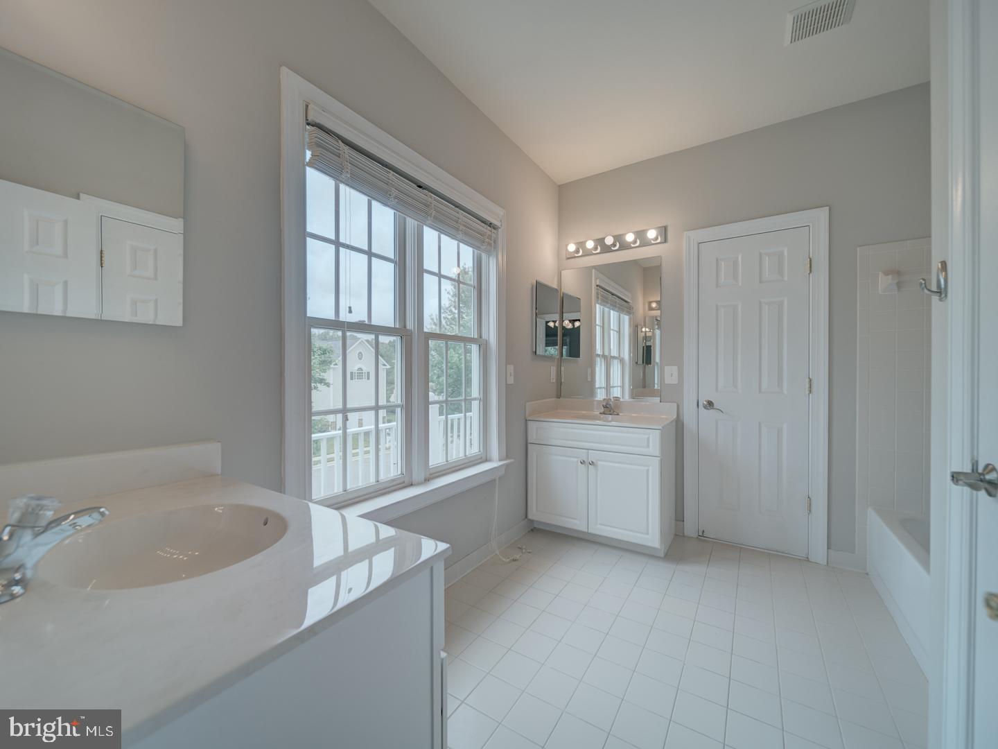 8429 Link Hills Loop Gainesville, VA 20155 - Photo 67 of 102 a bathroom with a tub a sink and a large mirror