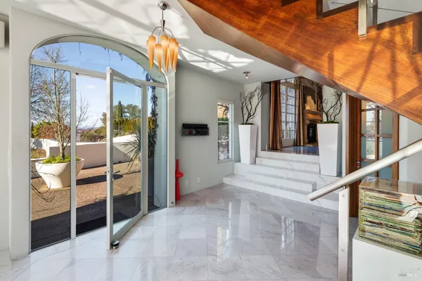 a view of a entryway door front of house