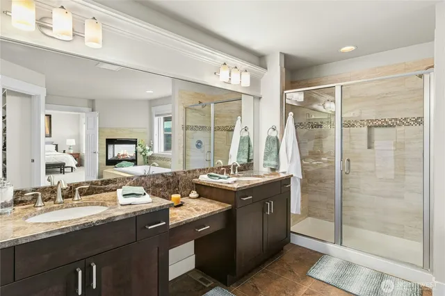 a kitchen with a sink and a refrigerator