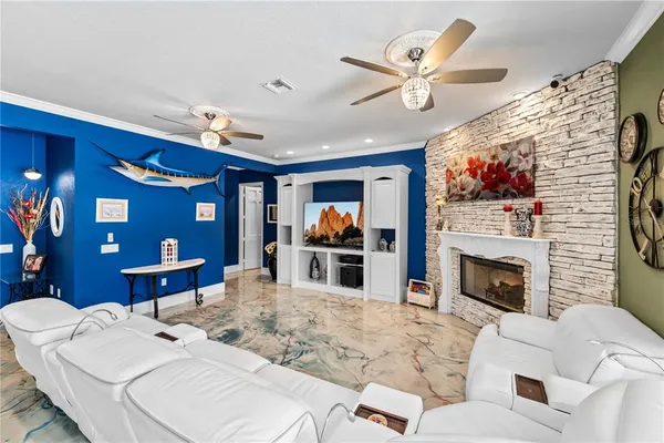 a pathway of a house with a yard