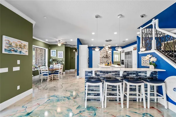 a view of a swimming pool with a patio