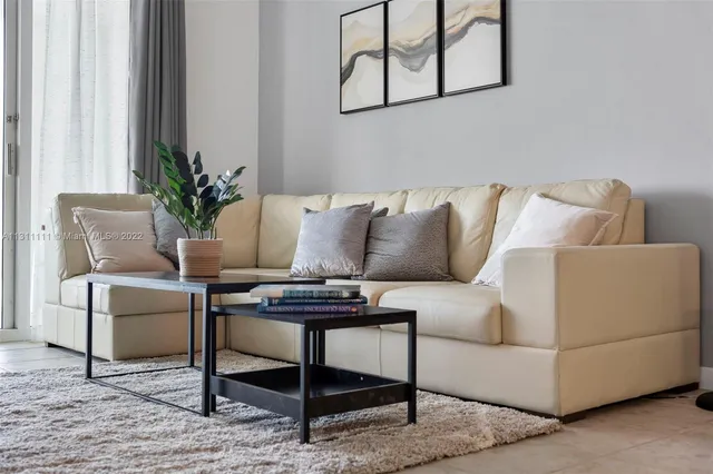 a living room with furniture