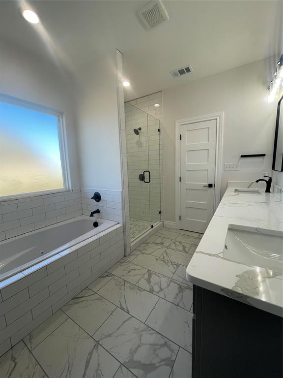 35 Old Sanborn Ranch Road Whitesboro, TX 76273 - Photo 7 of 9 a bathroom with a sink and a mirror
