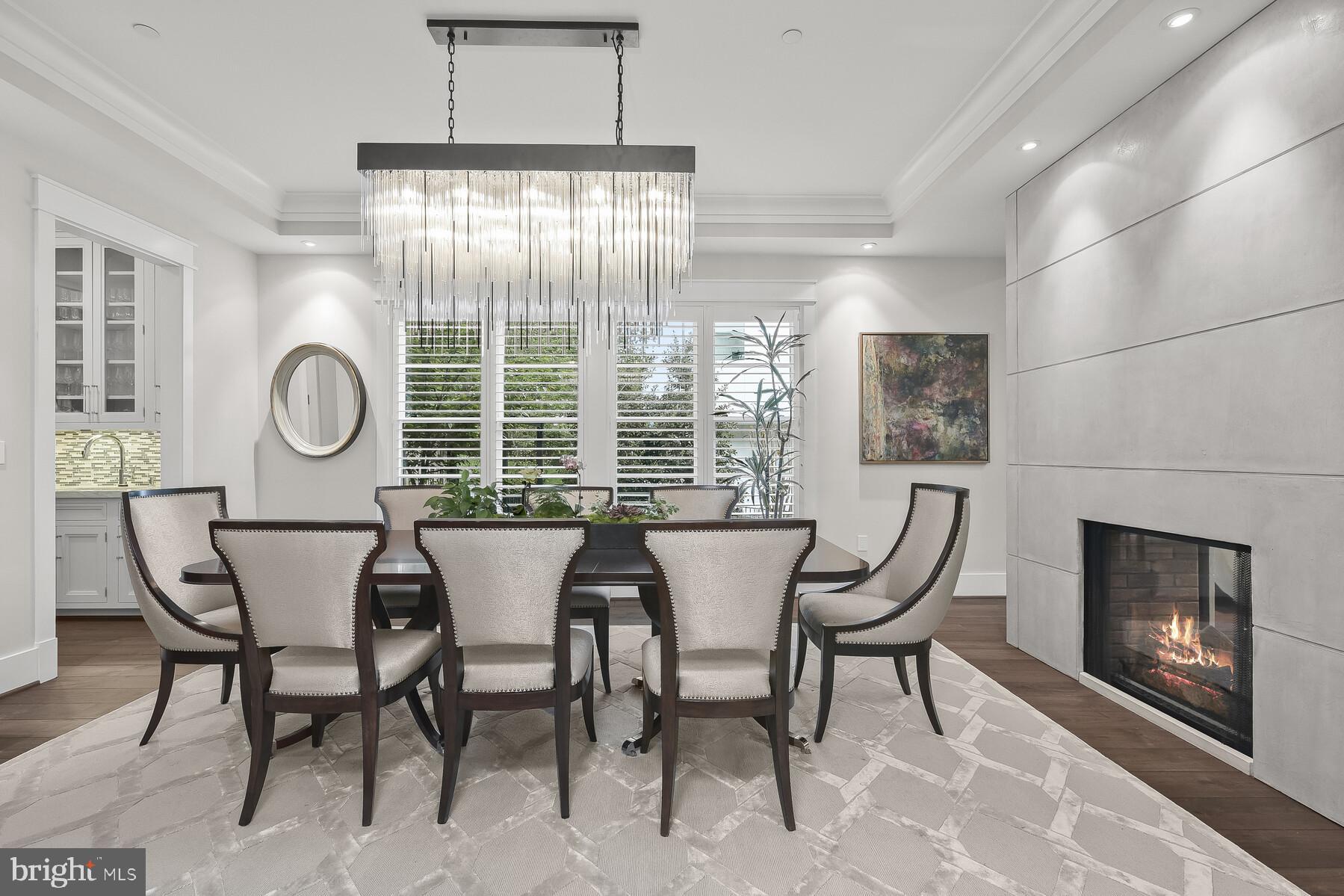 7409 Helmsdale Road Bethesda, MD 20817 - Photo 17 of 85 Dining room with gas fireplace