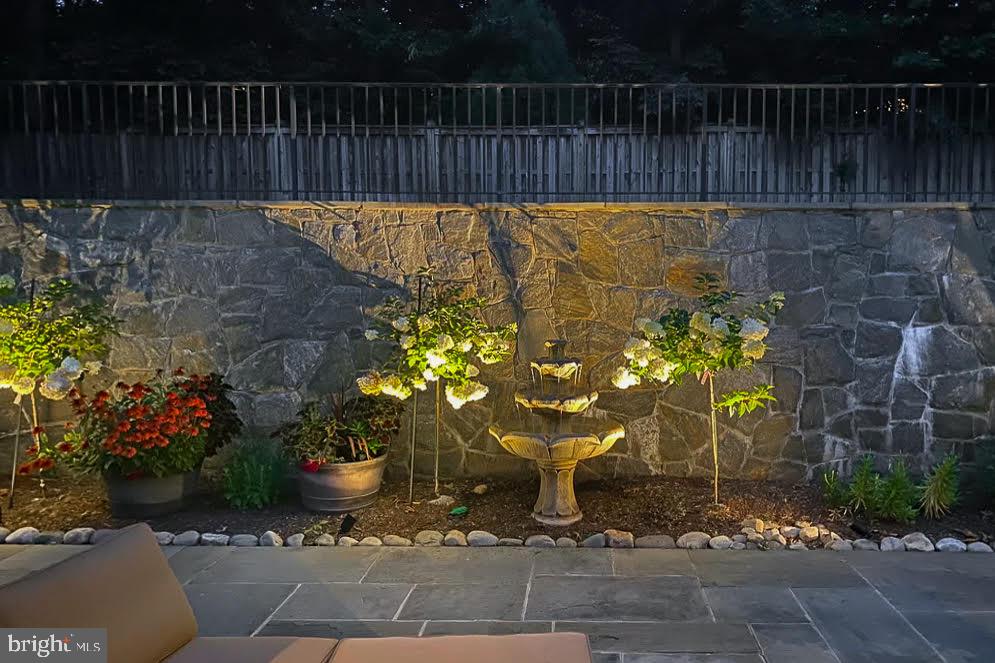 7409 Helmsdale Road Bethesda, MD 20817 - Photo 7 of 85 Fountain at night