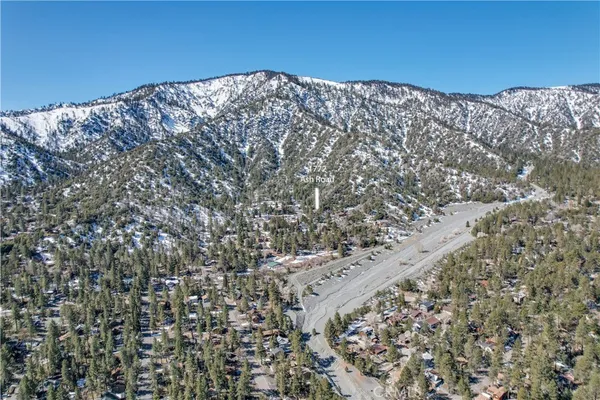 a view of a dry yard with lots of bushes