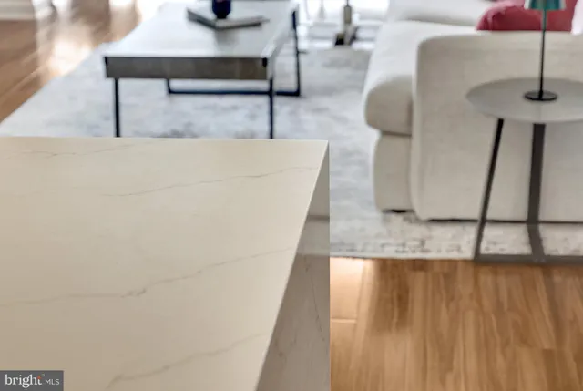 a view of a living room and furniture