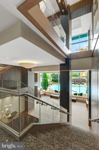 a room with lots of glass windows