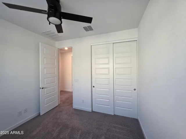 an empty room with closet