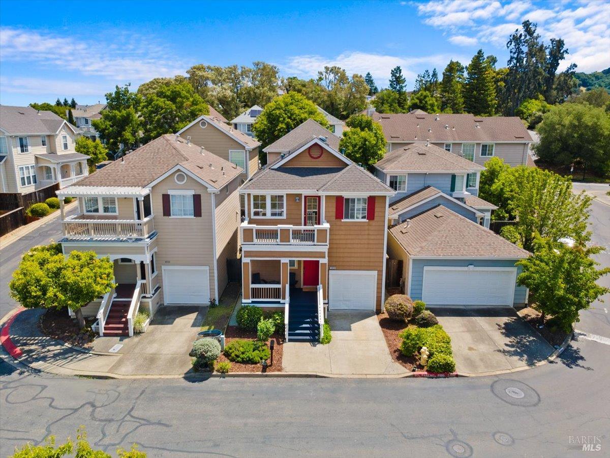 1028 Addison Circle Petaluma, CA 94952 - Photo 44 of 60 an aerial view of a house with a yard and a garden