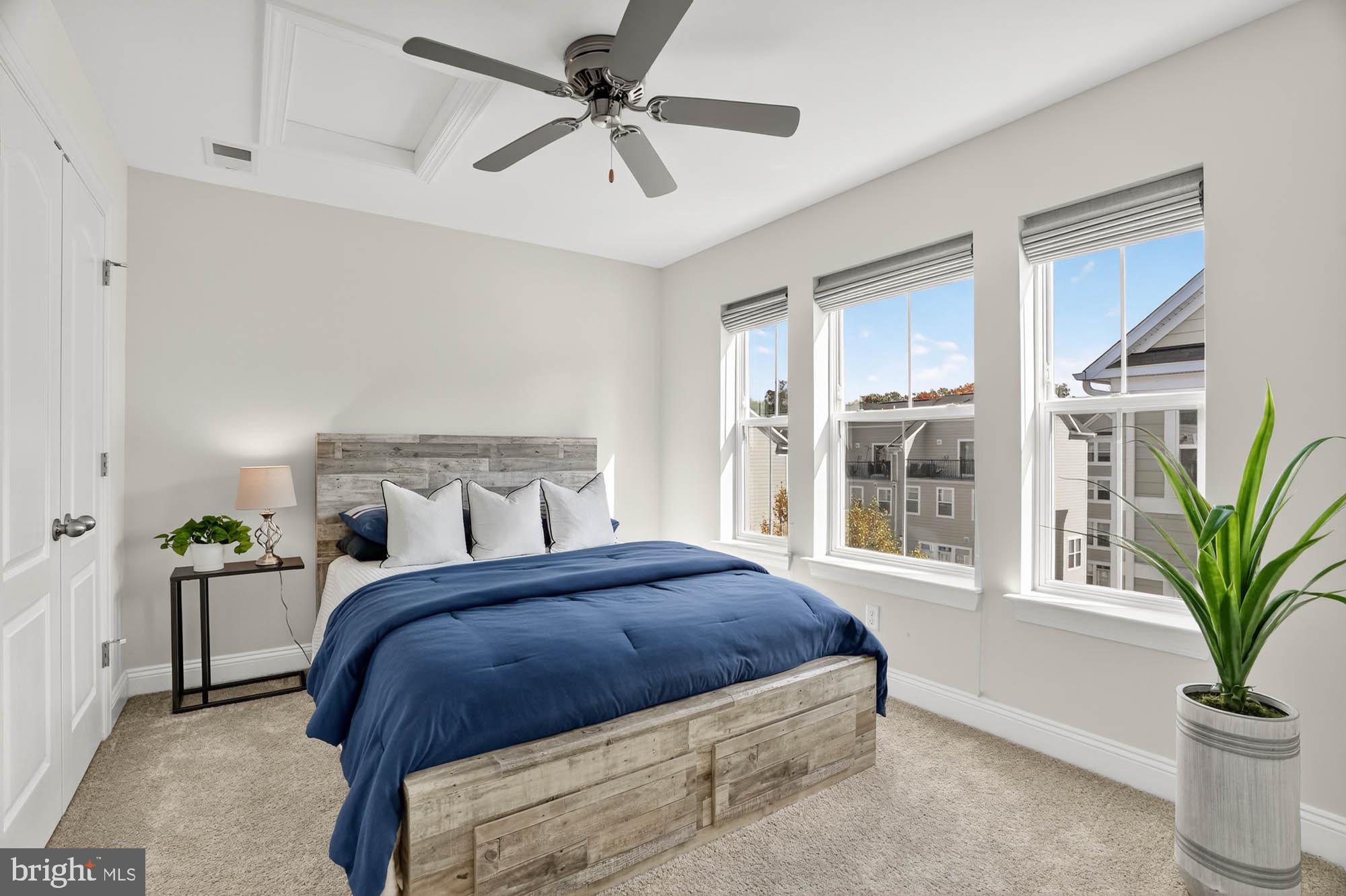606 James Walker Place Annapolis, MD 21401 - Photo 39 of 52 a bedroom with a large bed and a potted plant