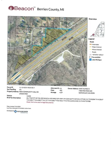 $450,000 | 9604-9704 Community Hall Road, Union Pier, MI 49129