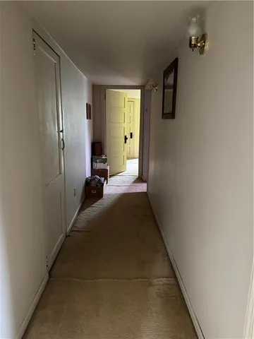 a hallway with front door