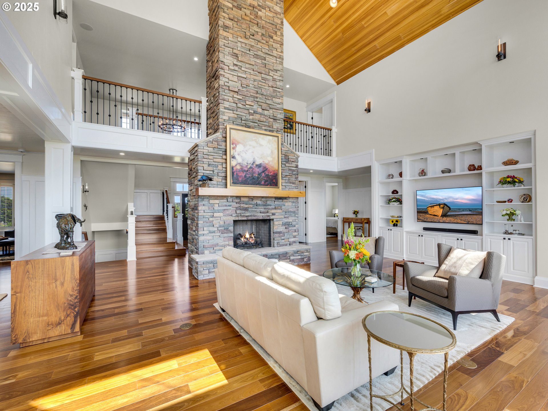 89062 Pinehurst Road Gearhart, OR 97138 - Photo 6 of 42 a living room with furniture and a fireplace