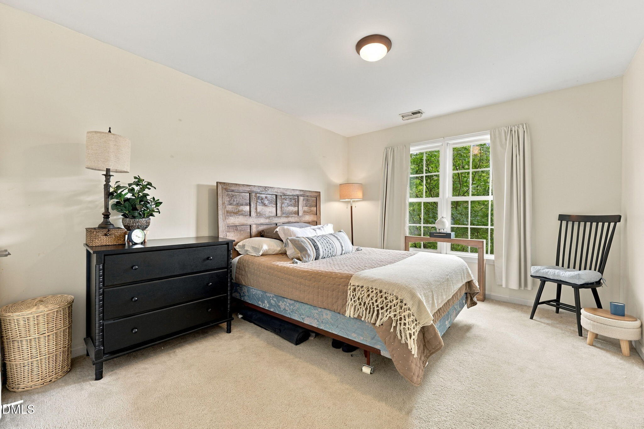 6 Sydenham Road Durham, NC 27713 - Photo 37 of 44 Carpeted flooring, window with natural light, recessed lighting, neutral wall tones, and a wood-finish headboard