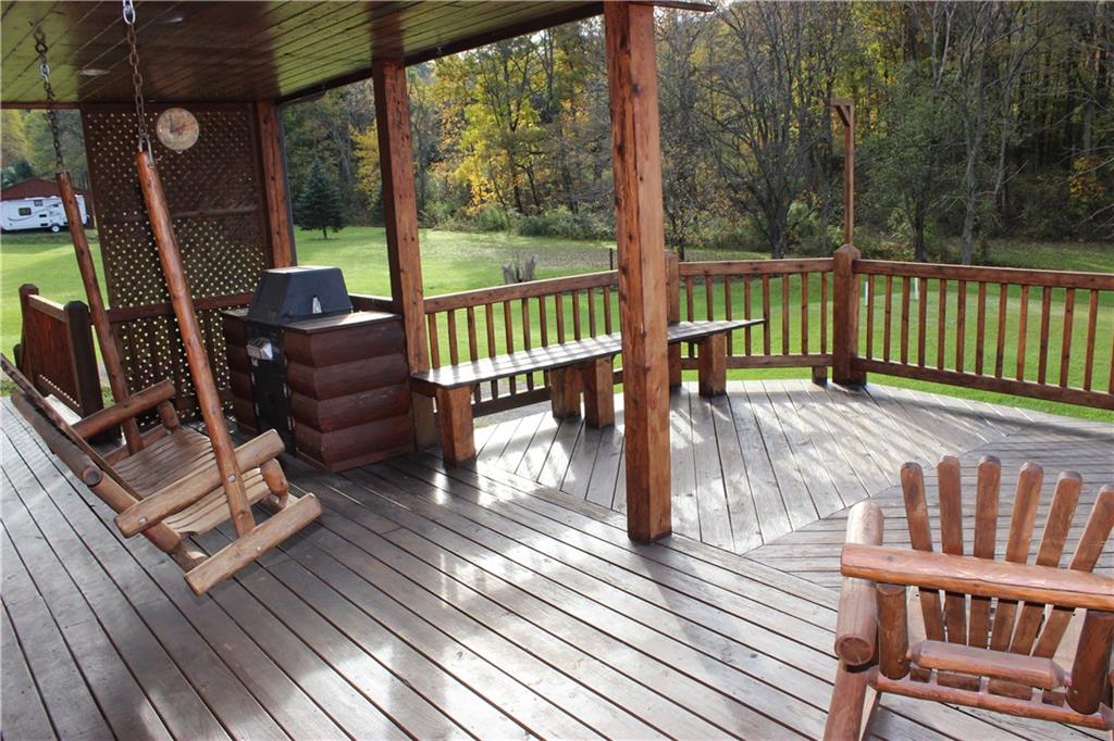 190 Leslie Road Valencia, PA 16059 - Photo 6 of 25 View 2 of covered rear porch area. Recessed & flood lights provide both private or broader illumination, high-end built-in BBQ grill & gentle stair to the lawn (left side of the image).