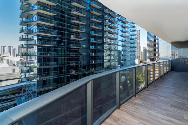 a view of balcony with city view
