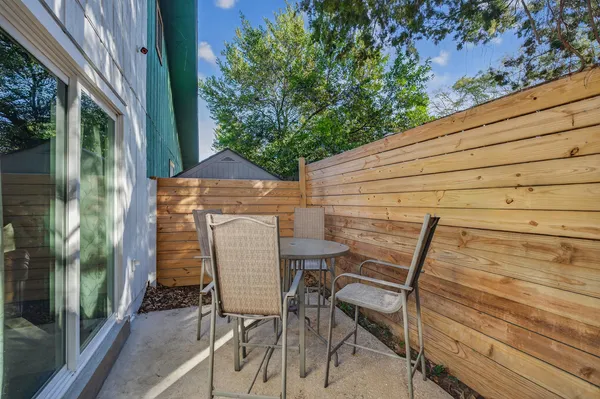 a view of a outdoor seating area