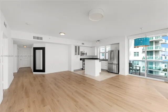 a view of a room with racks on the wall