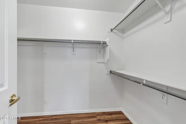 a view of small space with racks on the wall