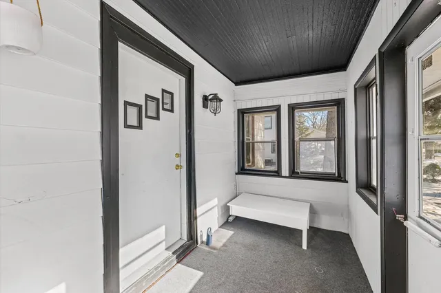 a entryway with a door