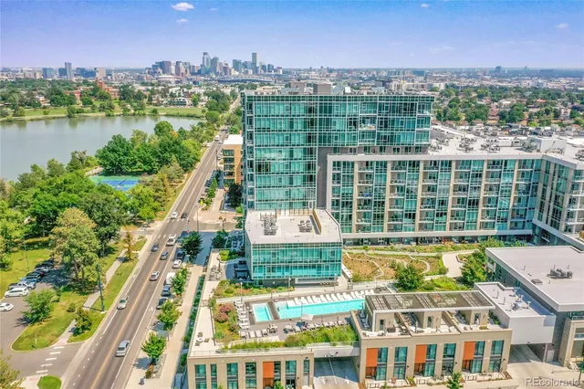 a view of a city that has tall buildings