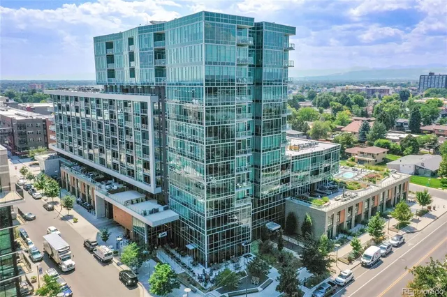 a view of a city with tall buildings