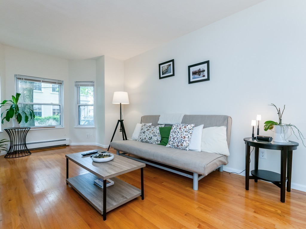 12 Regent Street Cambridge, MA 02140 - Photo 4 of 18 a living room with furniture and a potted plant