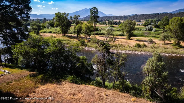 a view of a yard with a house in the background