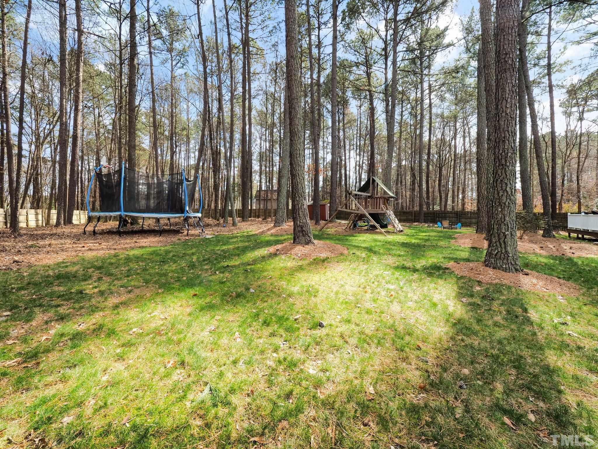4412 Black Lion Way Raleigh, NC 27610 - Photo 27 of 32 a backyard of apartments with large trees