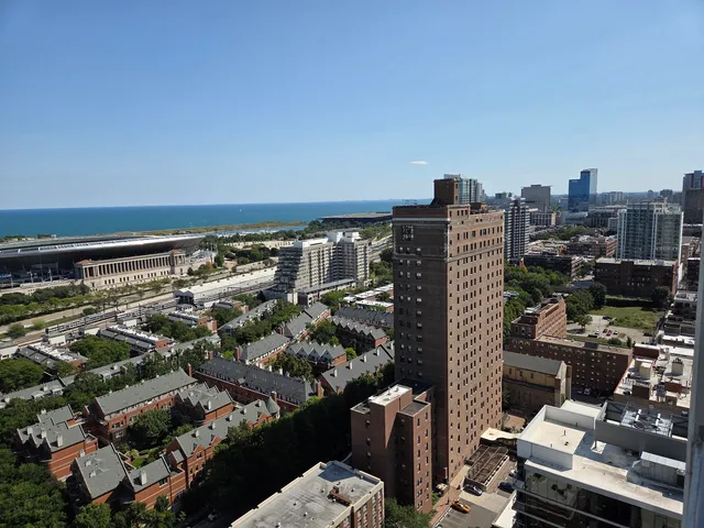 an aerial view of a city