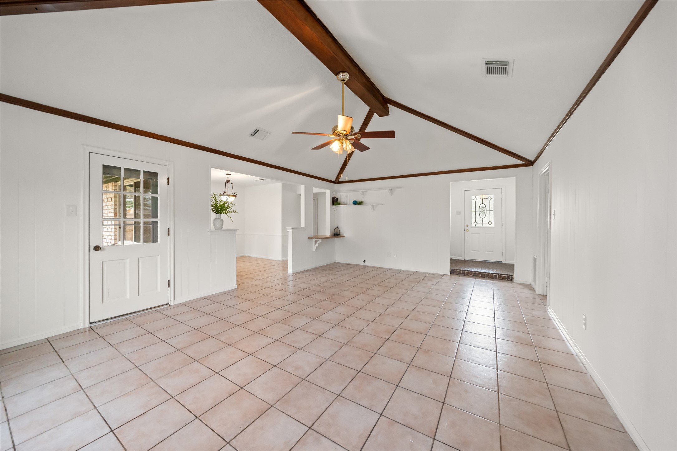 Living room at entry.