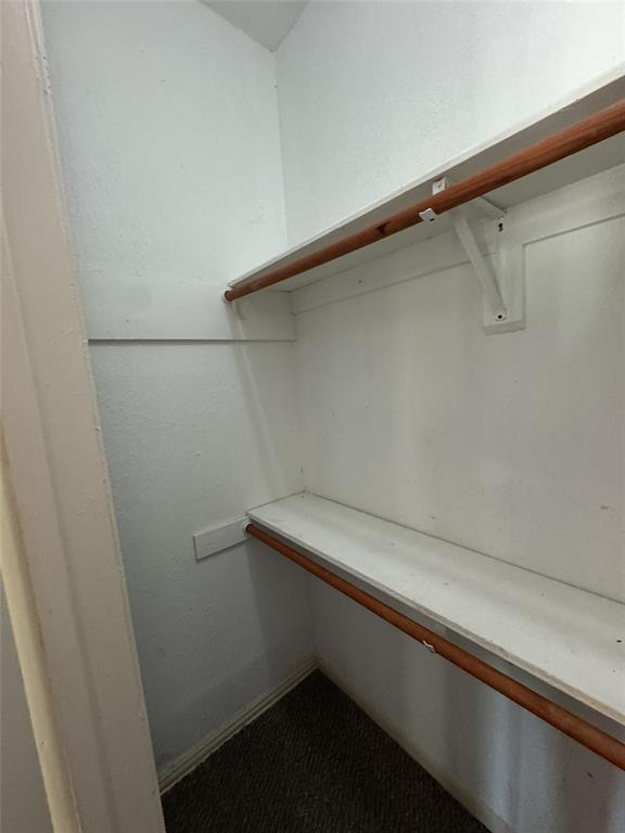 803 Ripley Avenue Ennis, TX 75119 - Photo 33 of 40 Interior closet featuring white walls, wood-finish shelving, and hanging rods