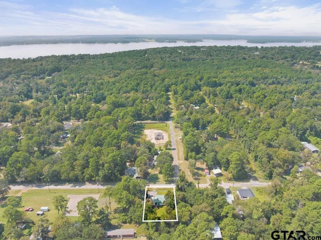 a view of city and green space