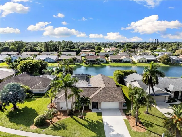 a view of a lake with houses