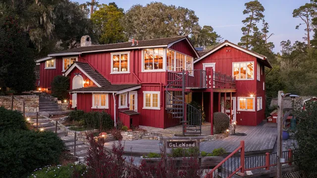 a front view of residential houses