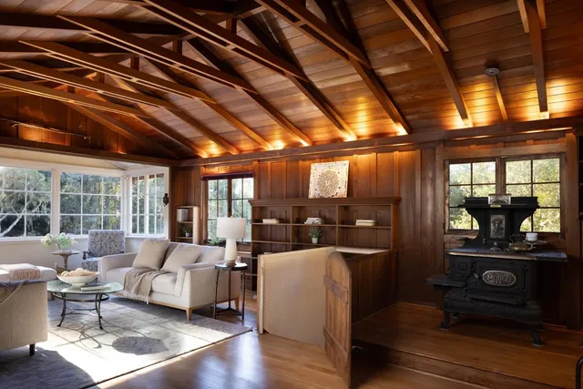 a living room with furniture