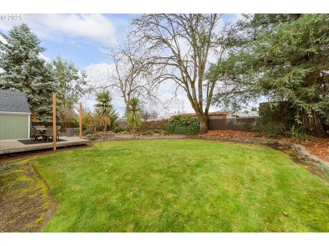 a view of backyard with green space