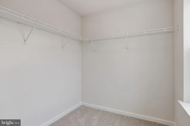 a view of an empty walk in closet
