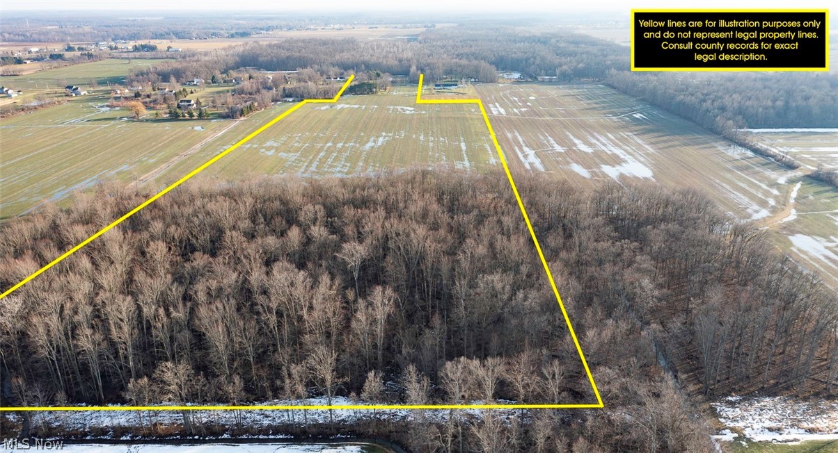 40260 Whitney Road Lagrange, OH 44050 - Photo 6 of 6 Overview of rural landscape with property parcel outlined and extensive farmland