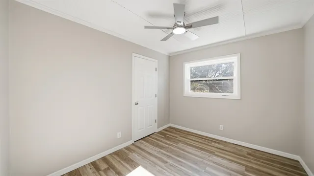 an empty room with a window