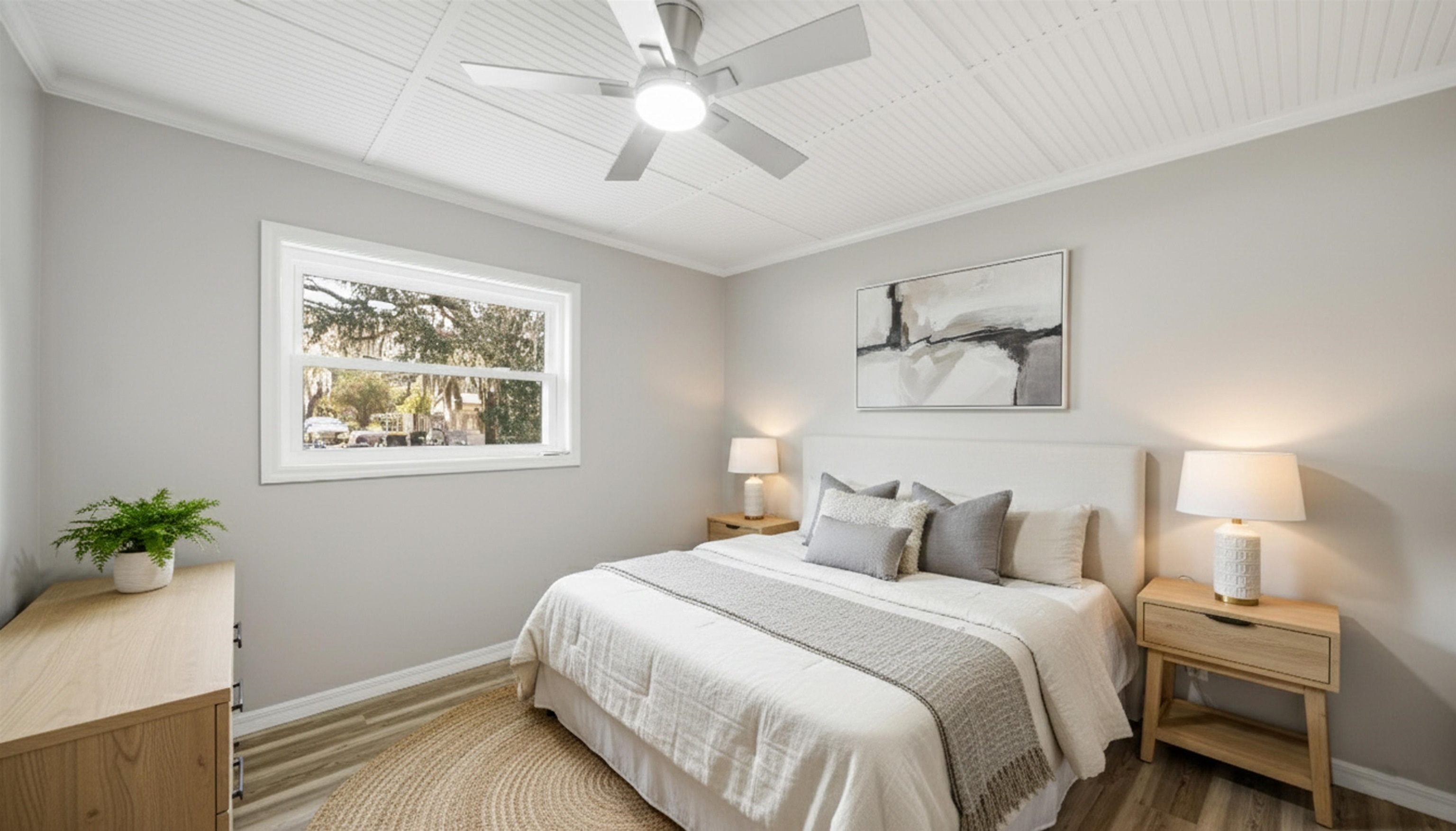 811 Hymon Circle Bunnell, FL 32110 - Photo 2 of 32 Bedroom with crown molding, wood finished floors, and ceiling fan