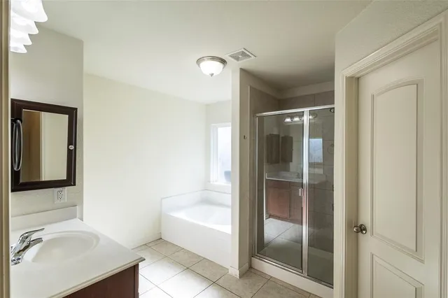 a bathroom with a sink vanity and a mirror