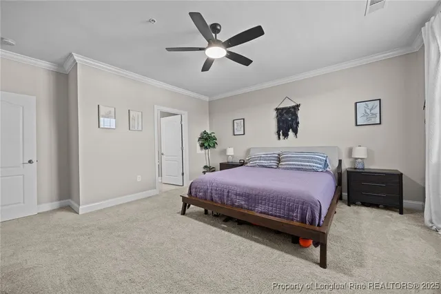 a bedroom with a bed and furniture