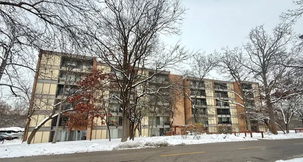 a front view of a building
