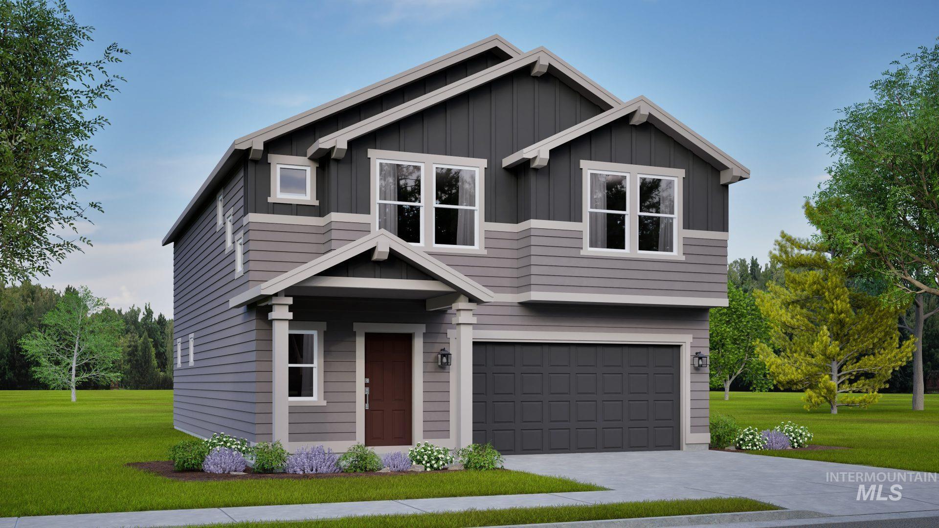 Tbd East Fitz Roy Street, Unit TALENT Kuna, ID 83634 - Photo 1 of 23 View of front of house featuring an attached garage, board and batten siding, a front lawn, and driveway