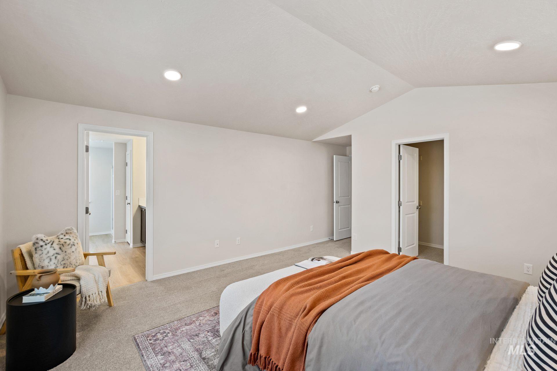 Tbd East Fitz Roy Street, Unit TALENT Kuna, ID 83634 - Photo 10 of 23 Bedroom with light colored carpet and recessed lighting